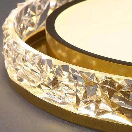 Elegant LED Ceiling Light | Remote Dimmable Flush Mount with Crystal Halo Design for Adjustable Ambiance 5
