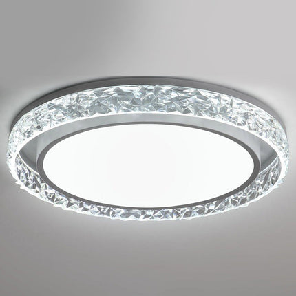 Elegant LED Ceiling Light | Remote Dimmable Flush Mount with Crystal Halo Design for Adjustable Ambiance 7