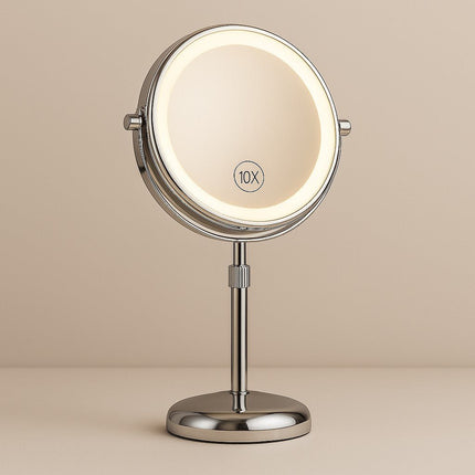 Elegant LED Makeup Mirror | 10X Magnification & Adjustable Height | Perfect Lighting for Flawless Makeup 0