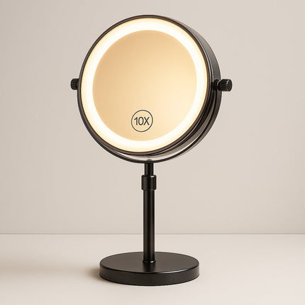 Elegant LED Makeup Mirror | 10X Magnification & Adjustable Height | Perfect Lighting for Flawless Makeup 2