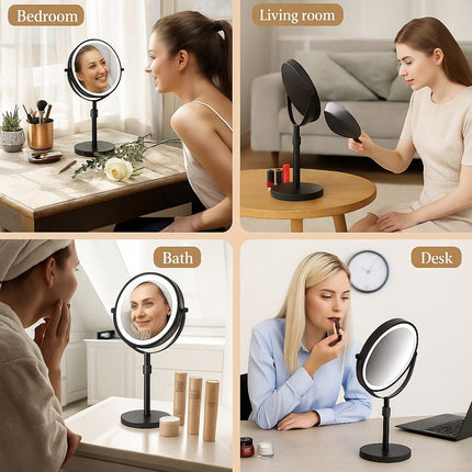 Elegant LED Makeup Mirror | 10X Magnification & Adjustable Height | Perfect Lighting for Flawless Makeup 8