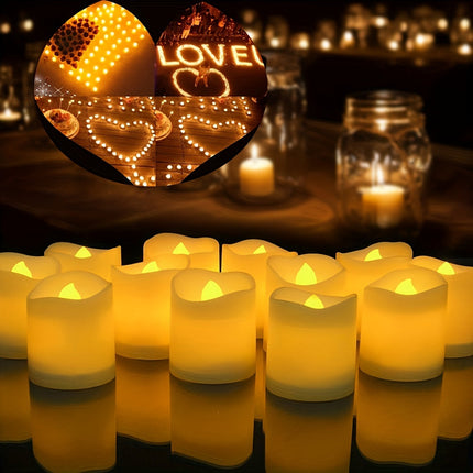 Elegant LED Tealights | Flameless Battery-Operated Candles with Flickering Effect | Safe, Smoke-Free Lighting for Romantic Occasions 1