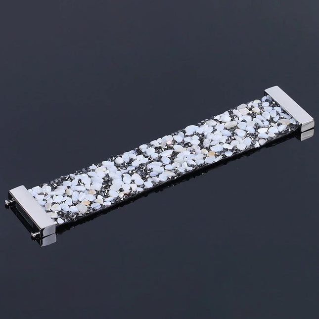 Elegant Leather Bracelet with Natural Stone Crystals for Stylish Accessory 0