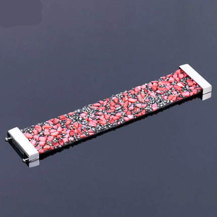 Elegant Leather Bracelet with Natural Stone Crystals for Stylish Accessory 1