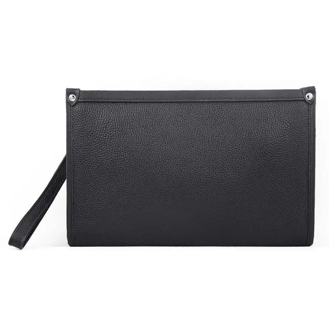 Elegant Leather Business Clutch with Fingerprint Lock | Secure Storage for Professionals 0
