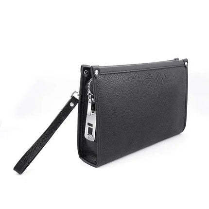 Elegant Leather Business Clutch with Fingerprint Lock | Secure Storage for Professionals 1