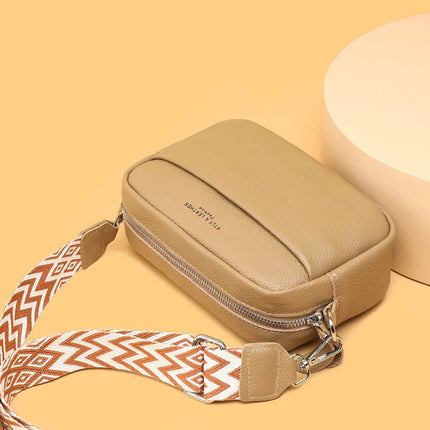 Elegant Leather Crossbody Bag with Patterned Strap | Stylish Versatility for Everyday Use 4