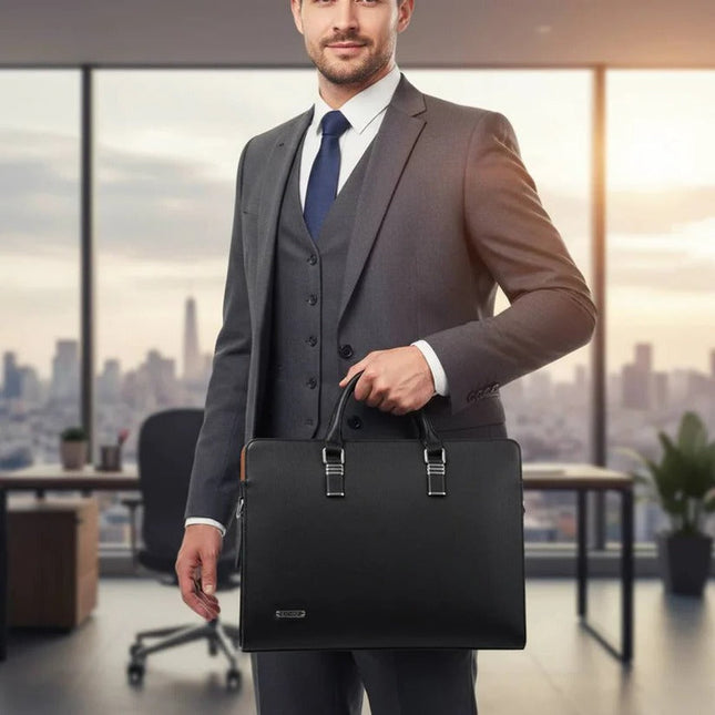 Elegant Leather Messenger Bag | Spacious Design for 14-15 Inch Laptops | Versatile Carrying Options for Professionals 1