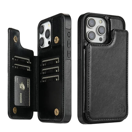 Elegant Leather Phone Wallet Case with Card Slots & Magnetic Closure for Stylish Protection 0