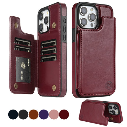 Elegant Leather Phone Wallet Case with Card Slots & Magnetic Closure for Stylish Protection 3