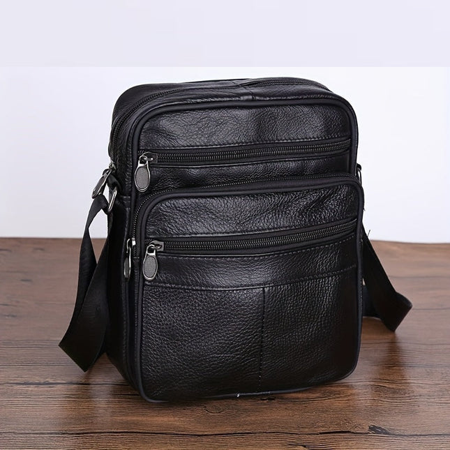 Elegant Leather Shoulder Bag for Men with Adjustable Strap | Versatile Design for Everyday Use 0