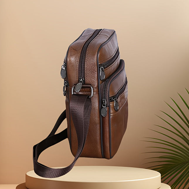 Elegant Leather Shoulder Bag for Men with Adjustable Strap | Versatile Design for Everyday Use 1