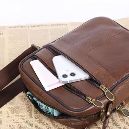Elegant Leather Shoulder Bag for Men with Adjustable Strap | Versatile Design for Everyday Use 7