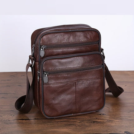 Elegant Leather Shoulder Bag for Men with Adjustable Strap | Versatile Design for Everyday Use 8