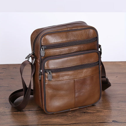Elegant Leather Shoulder Bag for Men with Adjustable Strap | Versatile Design for Everyday Use 9