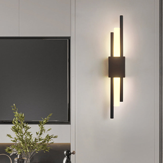 Elegant Lighting | Black and Gold Wall Sconce with Modern Design | Stylish Fixture for Home Decor 1