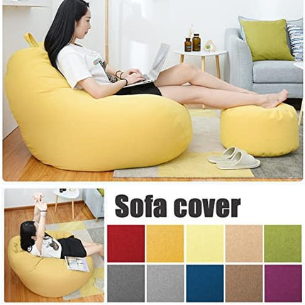 Elegant Linen Bean Bag Chair Cover with Ergonomic Design for Personalized Comfort 4