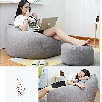 Elegant Linen Bean Bag Chair Cover with Ergonomic Design for Personalized Comfort 7