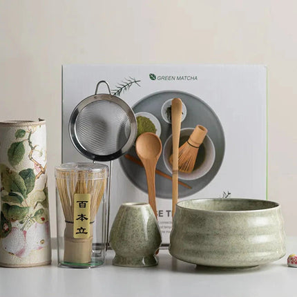 Elegant Matcha Set | 8-Piece Ceramic Bowl and Whisk with Bamboo Frother | Complete Kit for Authentic Tea Ceremony Experience 3