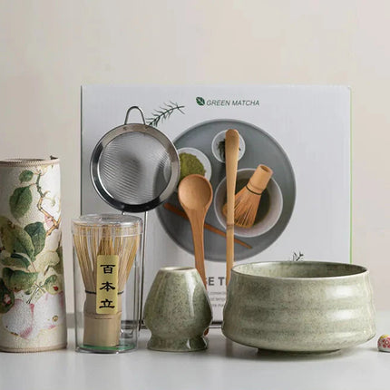 Elegant Matcha Set | 8-Piece Ceramic Bowl and Whisk with Bamboo Frother | Complete Kit for Authentic Tea Ceremony Experience 5
