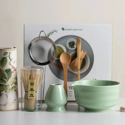 Elegant Matcha Set | 8-Piece Ceramic Bowl and Whisk with Bamboo Frother | Complete Kit for Authentic Tea Ceremony Experience 9