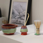 Elegant Matcha Tea Set | Hand-Painted Ceramic with Unique Glaze Design | Complete 4-Piece Set for Authentic Tea Ceremony 0