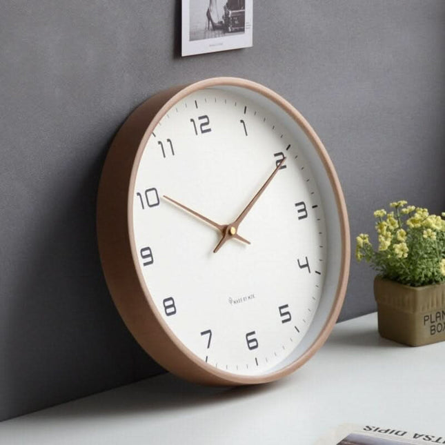 Elegant Minimalist Wall Clock with Silent Mechanism | Stylish Wooden Decor for Modern Spaces 0