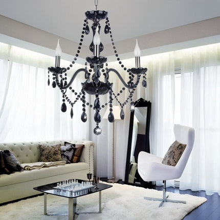 Elegant Modern Black Crystal Chandelier with Cascading Drops | Timeless Lighting for Dining Rooms 3