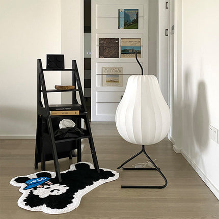 Elegant Modern Floor Lamp with Pear Silk Shade | Cozy Lighting for Living Room Ambiance 6