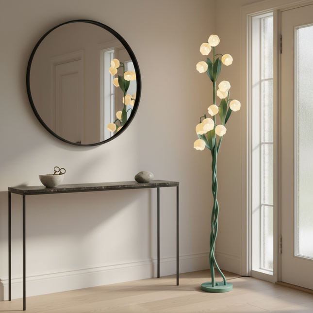 Elegant Orchid | Modern Floor Lamp with USB Charging & Foot Switch | Stylish Illumination for Living Room or Bedroom 1