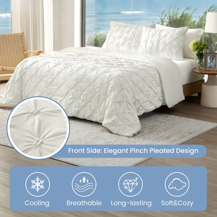 Elegant Pintuck Cooling Comforter | Breathable Lightweight Design for Hot Sleepers 1