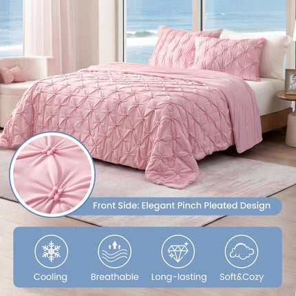 Elegant Pintuck Cooling Comforter | Breathable Lightweight Design for Hot Sleepers 8