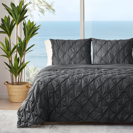 Elegant Pintuck Cooling Comforter | Breathable Lightweight Design for Hot Sleepers 9