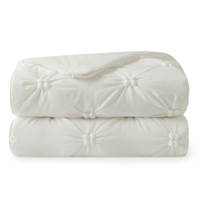 Elegant Pintuck Cooling Comforter with Breathable Fabric | Lightweight Design for Hot Sleepers 1