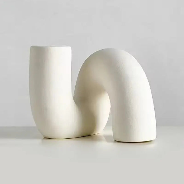 Elegant Porcelain Decorative Vase with Handcrafted Finish | Minimalist Centerpiece for Floral Arrangements 0