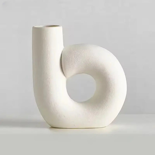 Elegant Porcelain Decorative Vase with Handcrafted Finish | Minimalist Centerpiece for Floral Arrangements 1
