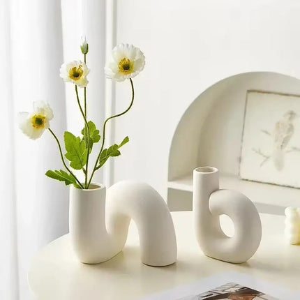 Elegant Porcelain Decorative Vase with Handcrafted Finish | Minimalist Centerpiece for Floral Arrangements 3