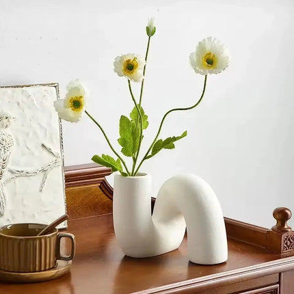 Elegant Porcelain Decorative Vase with Handcrafted Finish | Minimalist Centerpiece for Floral Arrangements 5