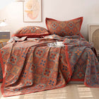 Elegant Reversible Cotton Quilt with Petal Flower Pattern | Versatile Bedding for All Seasons 0