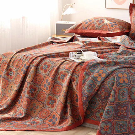 Elegant Reversible Cotton Quilt with Petal Flower Pattern | Versatile Bedding for All Seasons 2