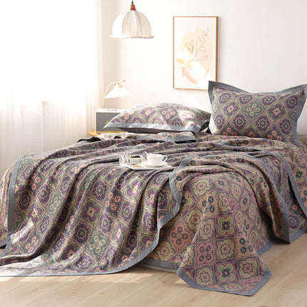 Elegant Reversible Cotton Quilt with Petal Flower Pattern | Versatile Bedding for All Seasons 5
