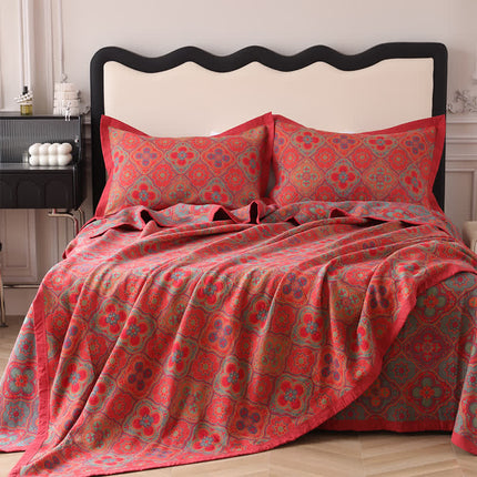 Elegant Reversible Cotton Quilt with Petal Flower Pattern | Versatile Bedding for All Seasons 7