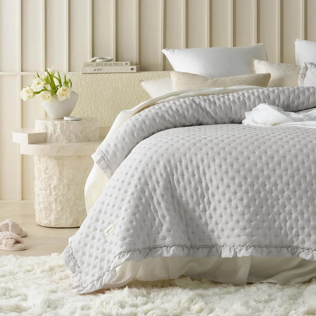 Elegant Ruffle Mattress Cover with Scalloped Edges | Soft Fabric for Cozy Bedroom Style 0