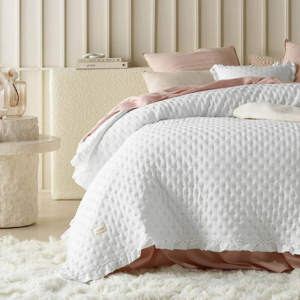 Elegant Ruffle Mattress Cover with Scalloped Edges | Soft Fabric for Cozy Bedroom Style 1