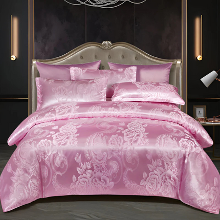 Elegant Satin Duvet Cover Set with Floral Print & Breathable Comfort for Luxurious Sleep 2