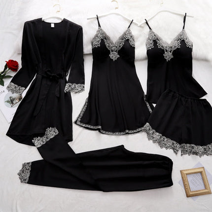 Elegant Satin Pajama Set | Luxurious Sleepwear with Adjustable Straps for Women 0
