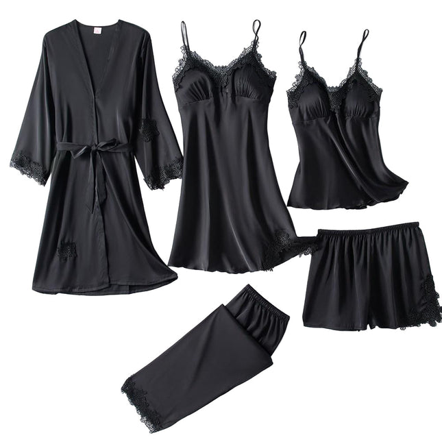 Elegant Satin Pajama Set | Luxurious Sleepwear with Adjustable Straps for Women 1