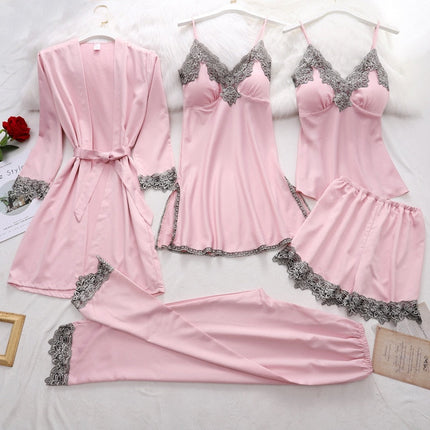 Elegant Satin Pajama Set | Luxurious Sleepwear with Adjustable Straps for Women 2