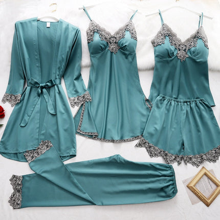 Elegant Satin Pajama Set | Luxurious Sleepwear with Adjustable Straps for Women 5