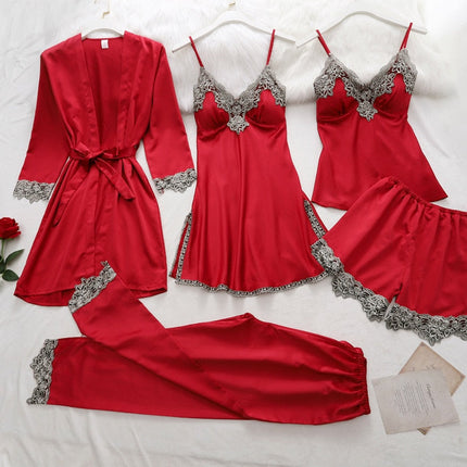 Elegant Satin Pajama Set | Luxurious Sleepwear with Adjustable Straps for Women 6